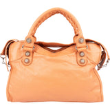 Balenciaga Orange Leather City Handbag