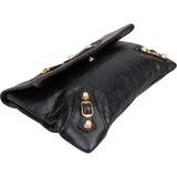 Balenciaga Black Leather City Clutch Bag