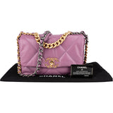Chanel 19 Purple Quilted Lambskin Single Flap Crossbody Bag