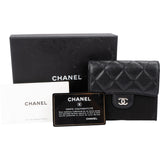 Chanel Quilted Caviar Leather CC Classic Compact Flap Wallet