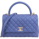 Chanel Quilted Caviar Leather Coco Handle Single Flap Handbag