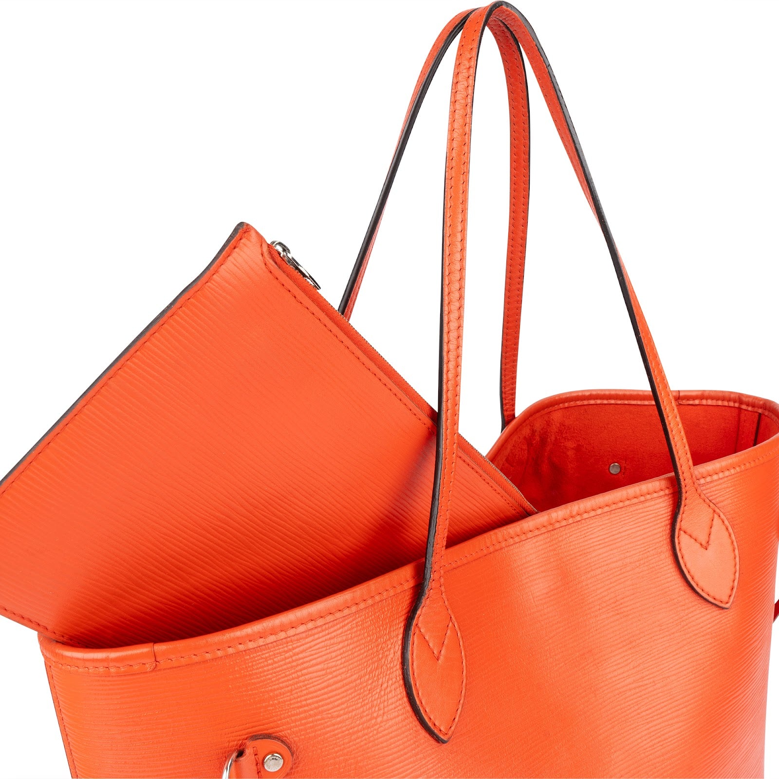 Louis Vuitton Orange Epi Leather Neverfull MM Shoulder Bag - vintageandkickz