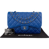 Chanel Quilted Caviar Leather Jumbo Double Flap Crossbody Bag xx maße / datacode, fehlende Ecken - vintageandkickz