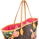 Louis Vuitton Canvas Monogram Roses Neverfull MM Shoulder Bag