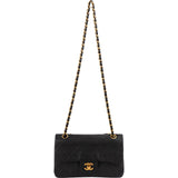 Chanel Quilted Lambskin 24K Gold Small Double Flap Shoulder Bag