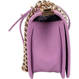 Chanel Quilted Caviar Leather Medium Boy  Single Flap Crossbody Bag