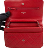 Chanel Quilted Caviar Leather Wallet On Chain Crossbody Bag