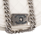 Chanel Quilted Caviar Leather Small Boy Messenger Single Flap Crossbody Bag