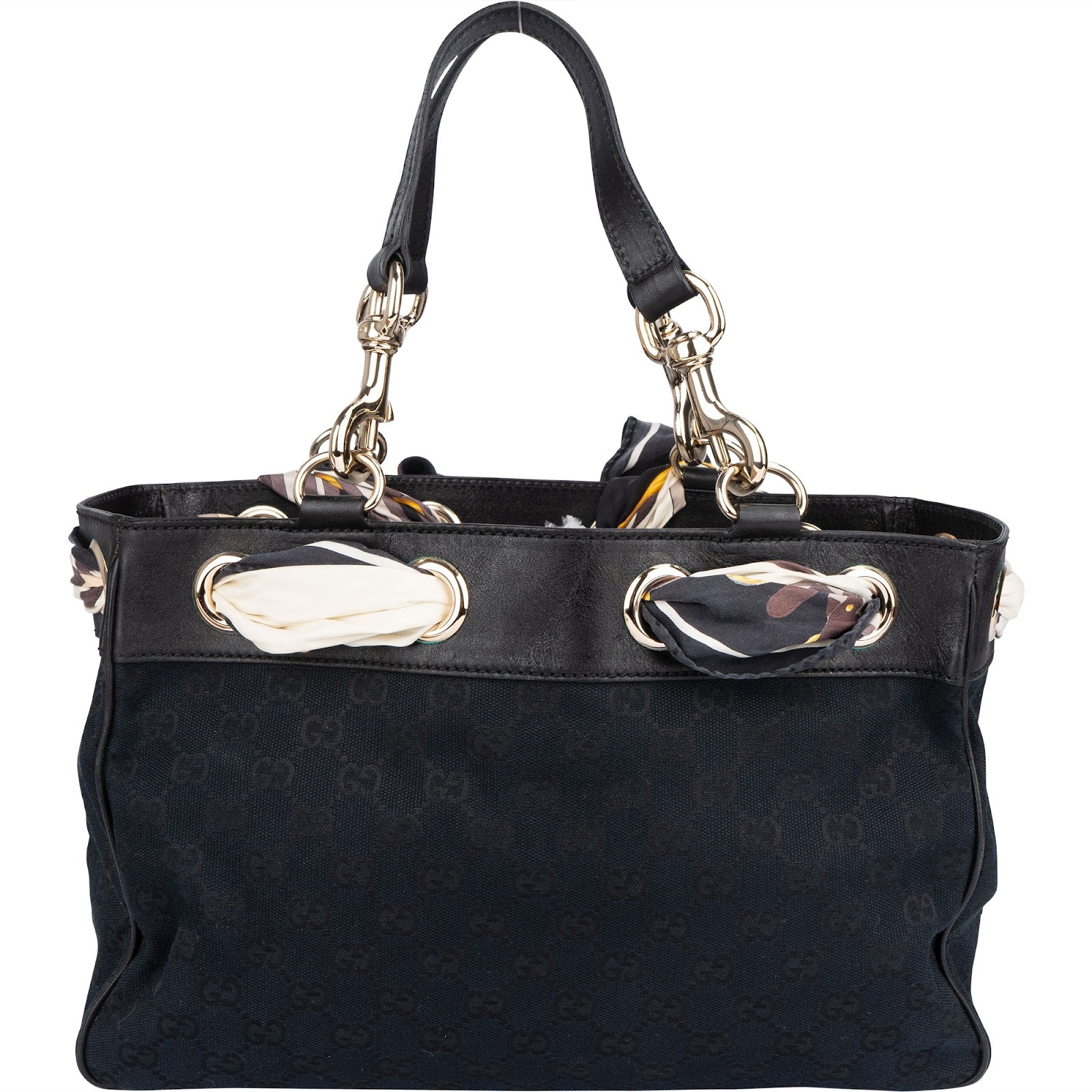 Gucci Monogram GG Canvas Positano Tote Handbag - vintageandkickz