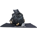 Chanel Caviar Leather CC Drawstring Bucket Crossbody Bag