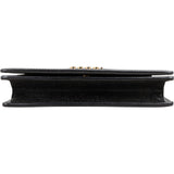 Gucci Black Grained Leather Wallet On Chain Crossbody Bag