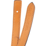 Hermes Orange Porosus Exotic Crocodile Leather Thin Belt (85)
