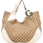 Gucci Monogram GG Canvas Charlotte Hobo Shoulder Bag - vintageandkickz