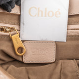 Chloé Beige Grained Calfskin Marcie Top Handle Shoulder Bag