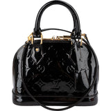 Louis Vuitton Noir Monogram Vernis Leather Alma BB Handbag
