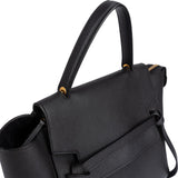 Celine Black Leather Grained Calfskin Belt Handbag