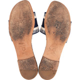 Christian Dior Multicolor Leather Toile de Jouy Dway Slide Sandals (36)