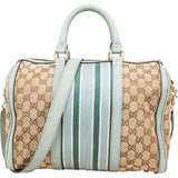 Gucci Monogram GG Canvas Vintage Web Boston Bag Handbag