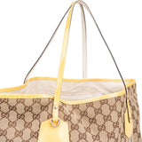 Gucci Monogram GG Canvas Patent Leather Web Stripe Tote Shoulder Bag