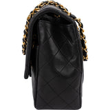 Chanel Quilted Lambskin Medium 24 K Gold Zip Single Flap Shoulder Bag