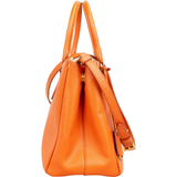 Prada Orange Saffiano Leather Galleria Handbag