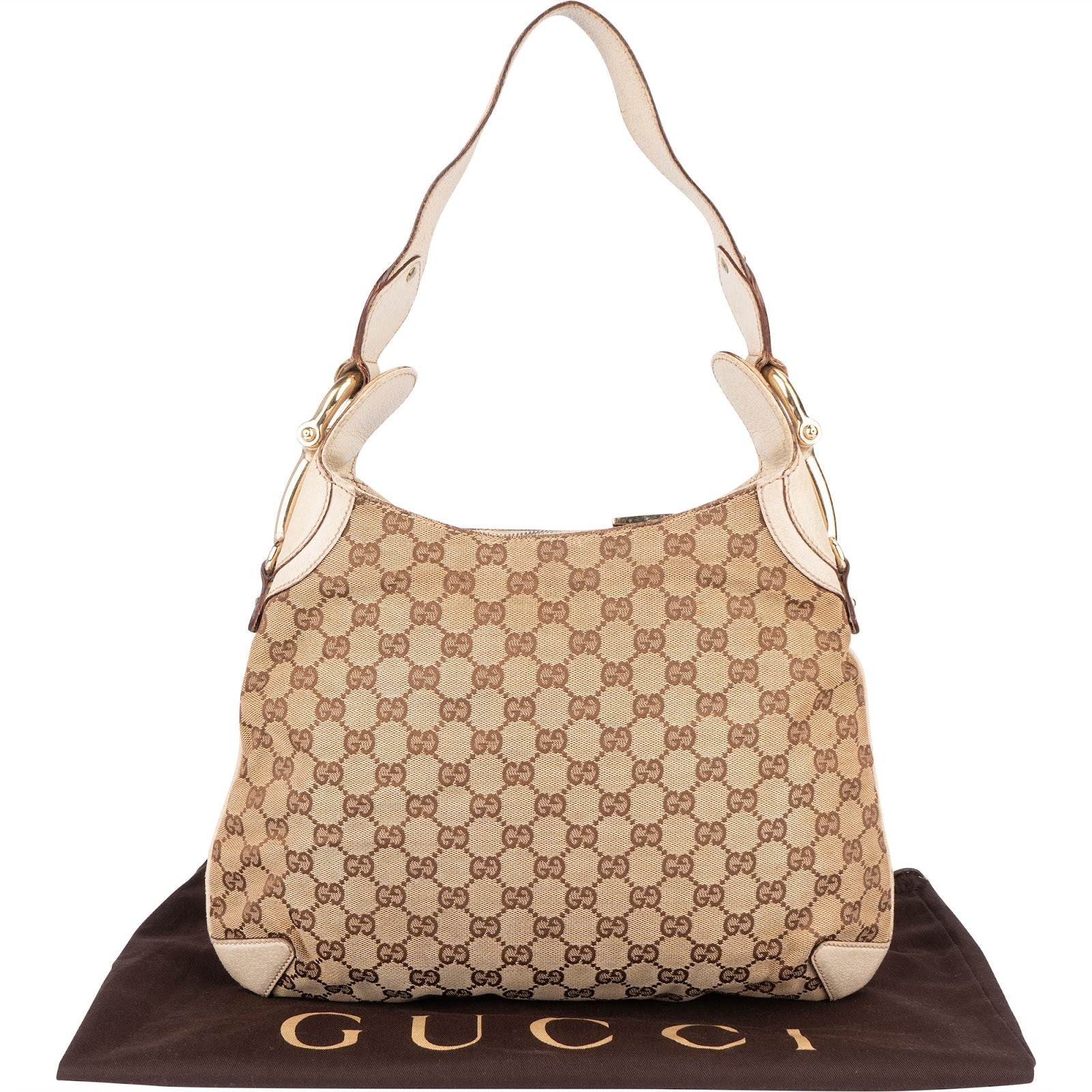 [🔄️B24 / F39] Gucci Monogram GG Canvas Abbey D-Ring Hobo Shoulder Bag - vintageandkickz