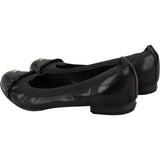 Chanel Leather Fringed Patent Cap Toe CC  Elastic Ballerina Flats (35)