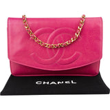Chanel Caviar Leather Timeless CC Vintage Wallet on Chain Crossbody Bag