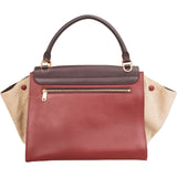 Celine Bicolor Leather Canvas Trapeze Handbag