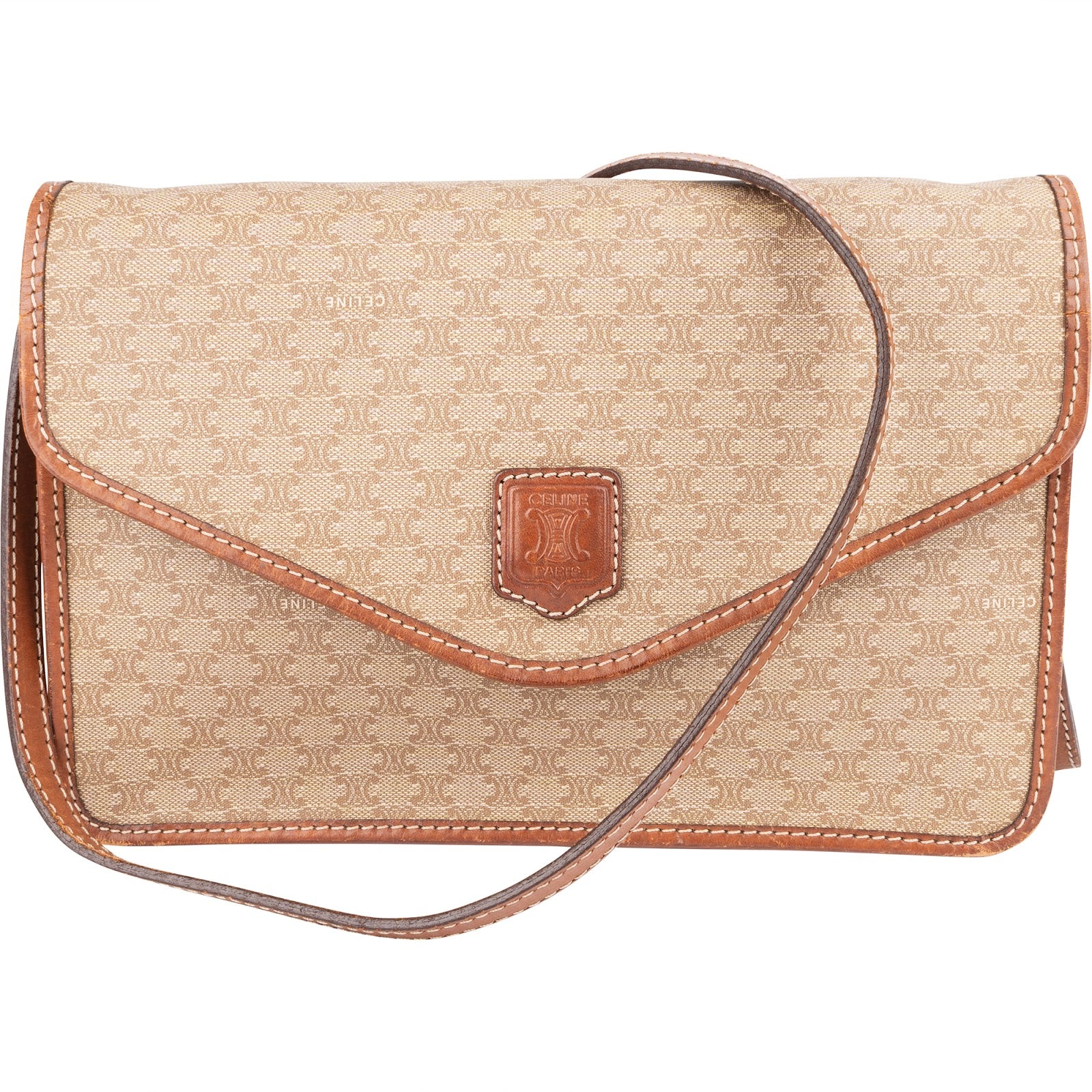Celine Macadam Monogram Canvas Flap Crossbody Bag - vintageandkickz