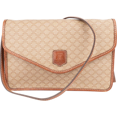 Celine Macadam Monogram Canvas Flap Crossbody Bag - vintageandkickz