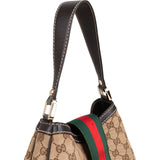 Gucci Monogram GG Canvas Web Hobo Shoulder Bag