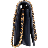 Chanel Quilted Caviar Leather Boy Wallet On Chain Crossbody Bag