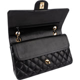 Chanel Quilted Lambskin CC Medium Double Flap Shoulder Bag