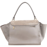 Céline Taupe Croc-Embossed Suede & Leather Trapeze Handbag