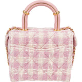 Chanel Quilted Tweed Top Handle CC Vanity Case Crossbody Bag