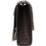 Saint Laurent Croc-Embossed Leather Kate Tassel Chain Crossbody Bag