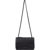 Chanel Soblack Edition Quilted Calfskin Jumbo Double Flap Crossbody Bag
