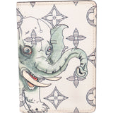 Louis Vuitton Savane Monogram Chapman White Elephant Print Card Holder