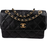 Chanel Quilted Stitched Lambskin Single Flap Shoulder Bag