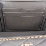 Chanel Quilted Lambskin Top Handle Vanity Case Crossbody Bag - vintageandkickz