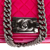 ChanelQuilted  Velvet Medium Boy Single Crossbody Bag