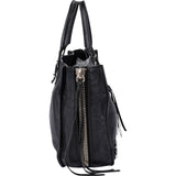 Balenciaga Black Grained Leather Small City Side Zip Tote Handbag