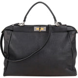 Fendi Black Calfskin Peekaboo Large Handbag