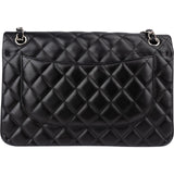 Chanel Quilted Lambskin Palladium Jumbo Double Flap Crossbody Bag