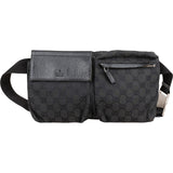 Gucci Black Monogram GG Canvas Belt Crossbody Bag