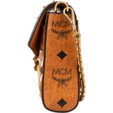 MCM Monogram Patricia Visetos Studded Heart Wallet On Chain Crossbody Bag