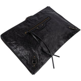 Balenciaga Balck Leather Classic Envelope Clutch