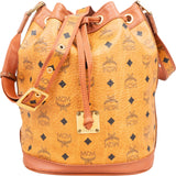 MCM Monogram Visetos Drawstring Bucket Crossbody Bag