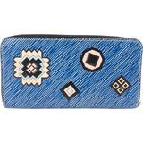 Louis Vuitton Limited Blue Epi Denim Style Leather Azteque Patches Zippy Wallet